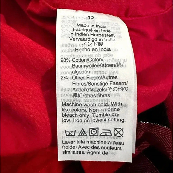 Crewcuts | Ruffle-Trim Buffalo Plaid Flannel Dress (12) ❤️🖤 - Picture 7 of 7